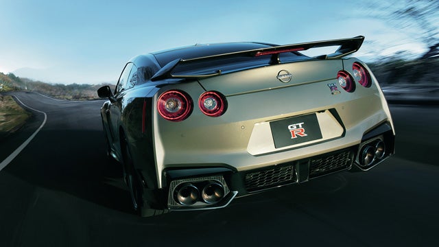 2024 Nissan GT-R seen from behind driving through a tunnel | Dave Syverson Nissan in Albert Lea MN